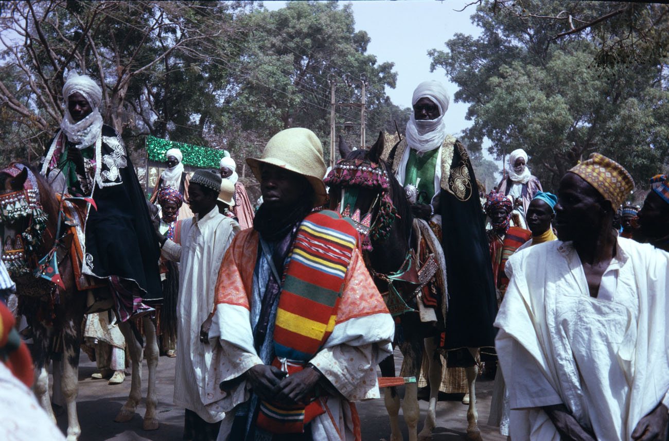 FESTAC ’77 Grand Durbar — horsemen and attendants in ceremonial dress