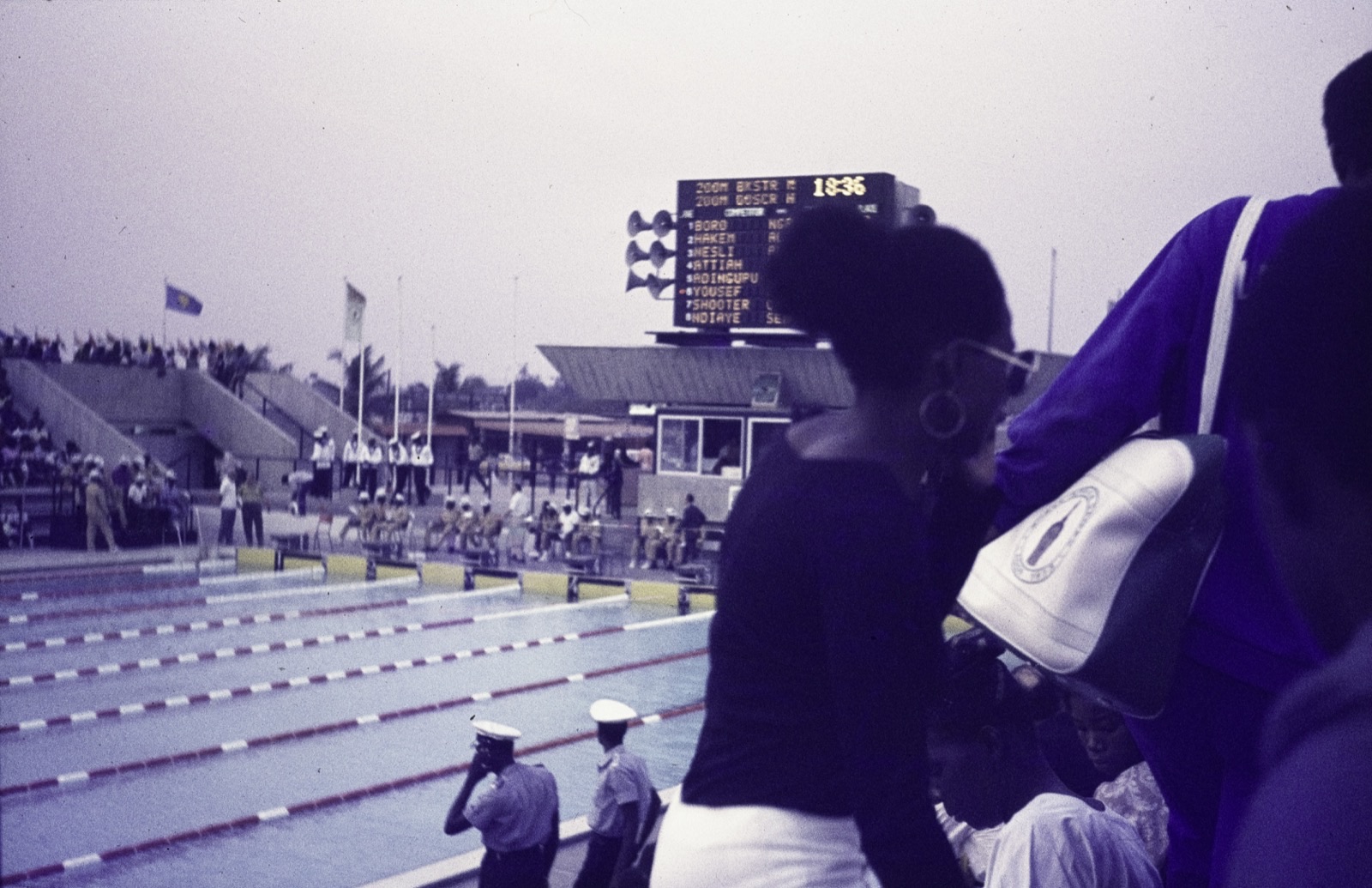 1973 All-Africa Games Lagos — stadium pool from the stands